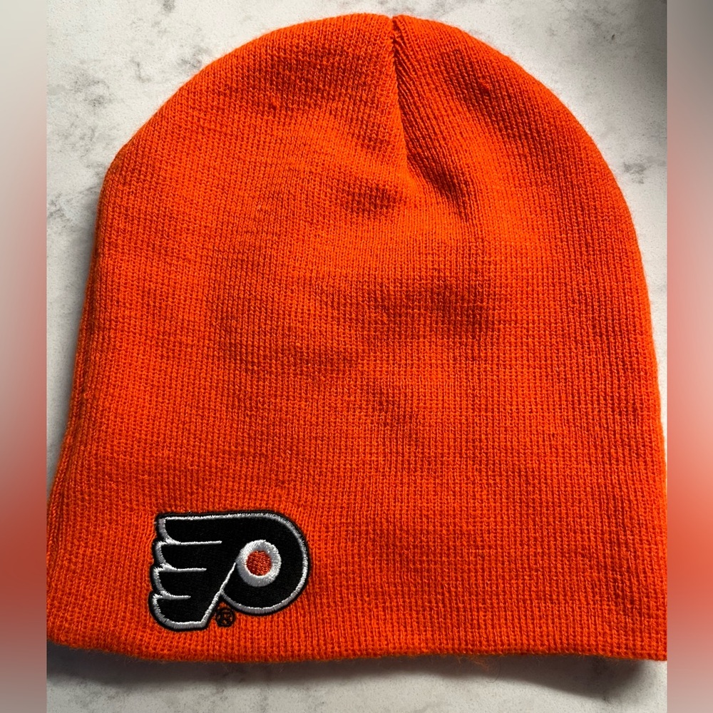 Orange Beanie with Philadelphia Flyers Logo (unisex)